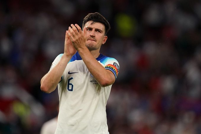 Harry Maguire reacts after England World Cup Snub