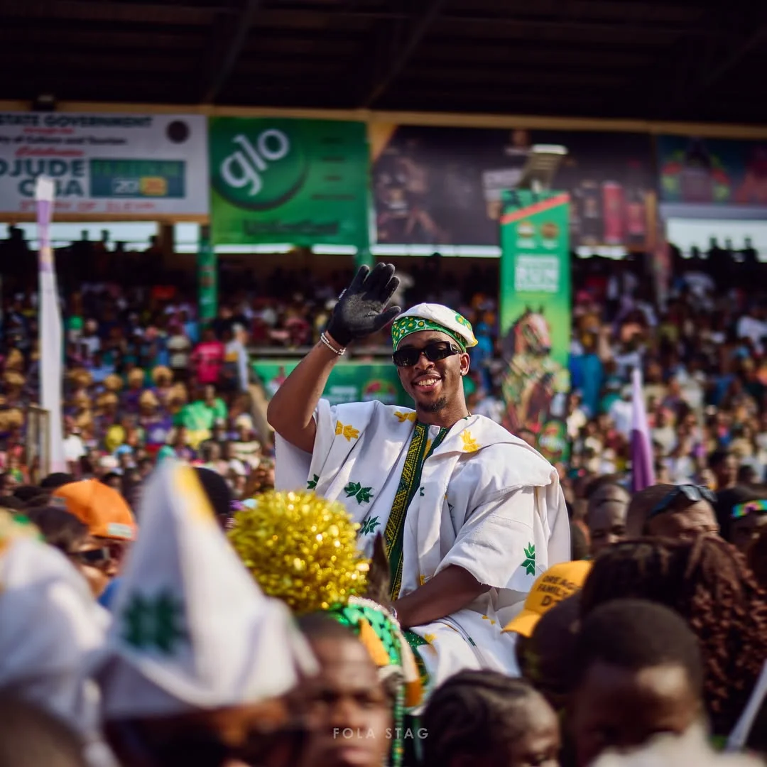 Jamal Oreagba  at the 2026 Ojude Oba Festival. Credit: Fola Stag