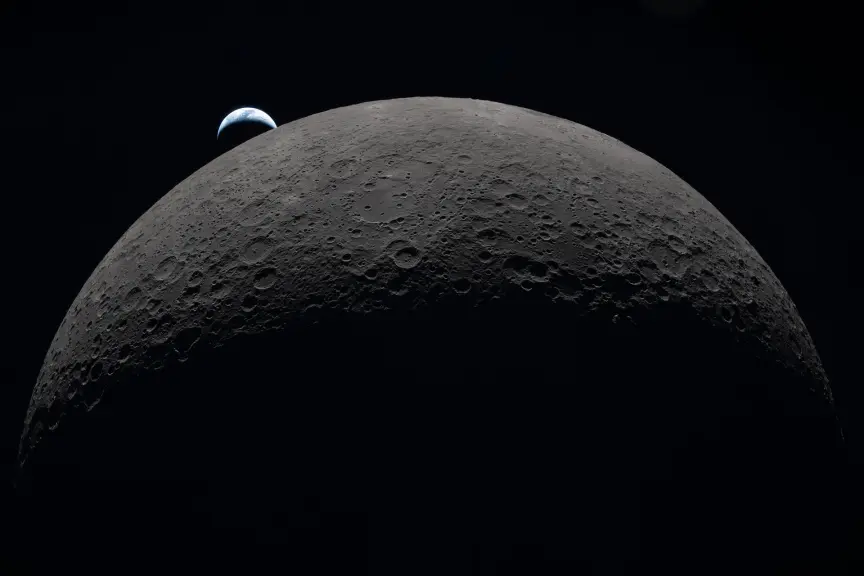 A picture of the moon and the Earth
