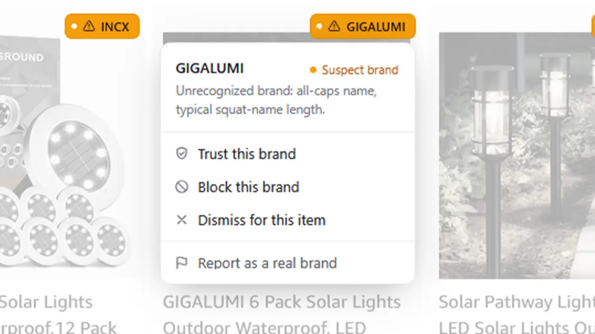 A screenshot showing the Knockoff report feature.