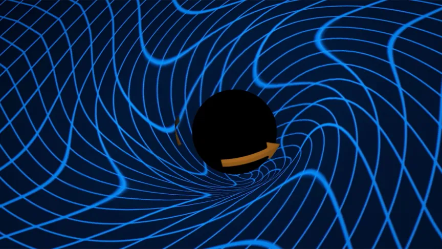 A visualization of the frame dragging effect.