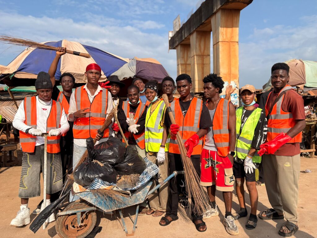 Children honour late Ogun politician with sanitation exercise at Lusada Market