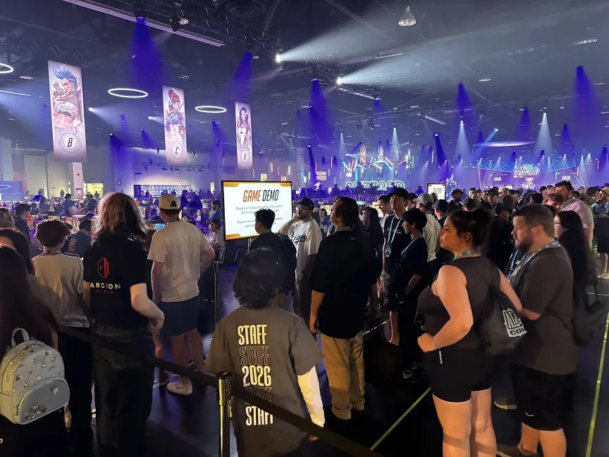 BlizzCon attendees stand in line for Overwatch gameplay demos