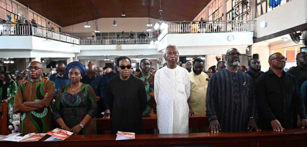 Peter Obi, Duke, others join Amaechi at late mother’s vigil Mass