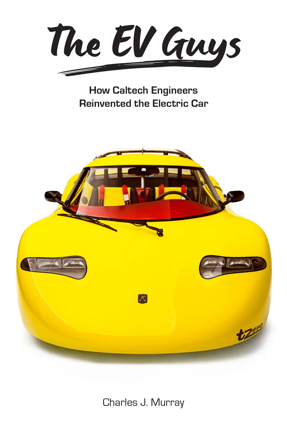 Image of a book cover featuring a head-on view of a yellow sports car.