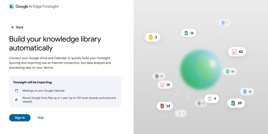 Screenshot of Google Ai Edge Foresight's first login.